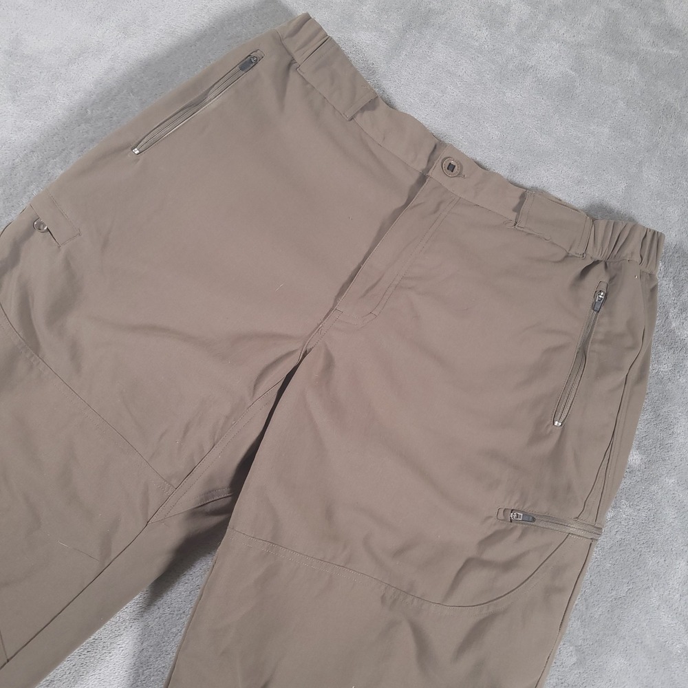 RailRiders Pants Mens L Brown Fleece Lined Nylon Hiking Outdoor Utility Cargo